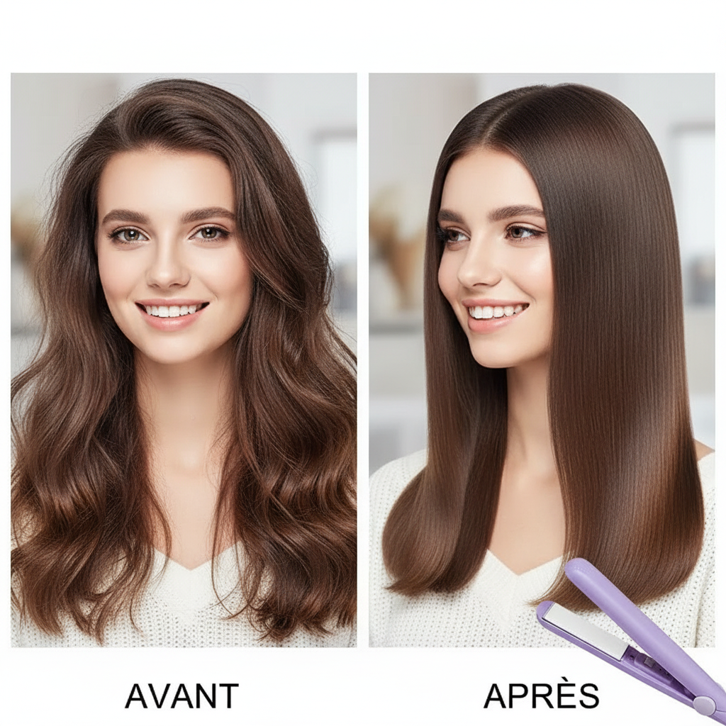 EU Plug Mini Fast Heating Hair Straightener - Multicolor Clamp, Dual Use for Straightening & Curling Hair, Fringe/Bangs Styling