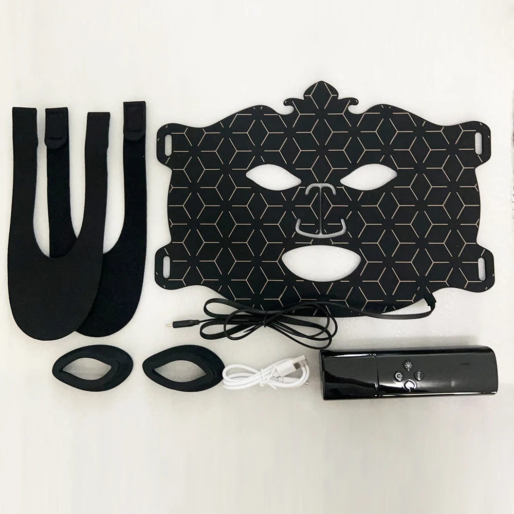 2025 NEW Led Facial Mask Light Therapy 7 Colors Silicone Mask Full Face 87 Lamp Beads Wirelessly Red Light Therapy Photon Mask