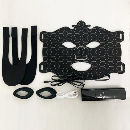 2025 NEW Led Facial Mask Light Therapy 7 Colors Silicone Mask Full Face 87 Lamp Beads Wirelessly Red Light Therapy Photon Mask