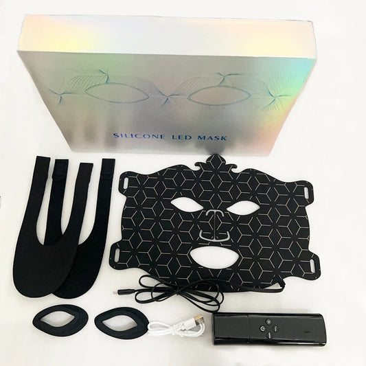 2025 NEW Led Facial Mask Light Therapy 7 Colors Silicone Mask Full Face 87 Lamp Beads Wirelessly Red Light Therapy Photon Mask