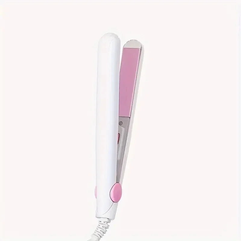EU Plug Mini Fast Heating Hair Straightener - Multicolor Clamp, Dual Use for Straightening & Curling Hair, Fringe/Bangs Styling