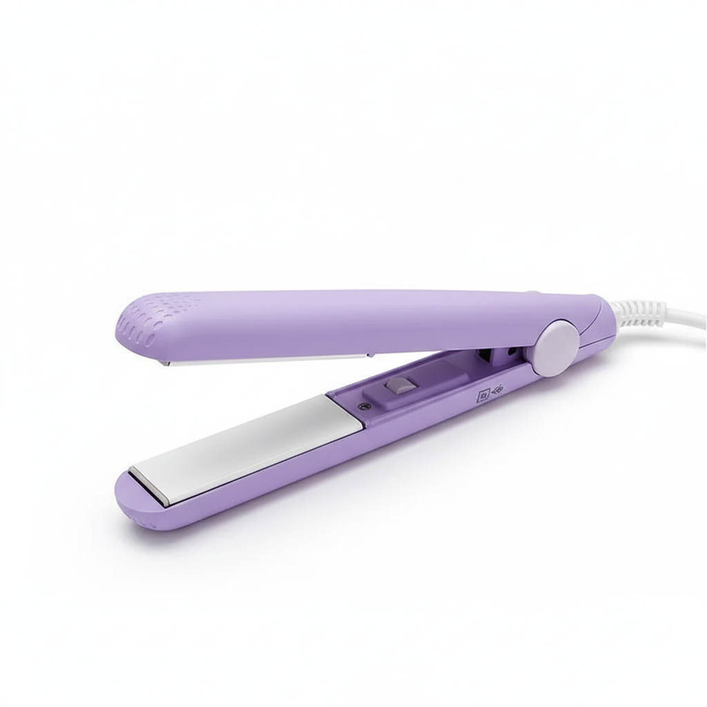 EU Plug Mini Fast Heating Hair Straightener - Multicolor Clamp, Dual Use for Straightening & Curling Hair, Fringe/Bangs Styling
